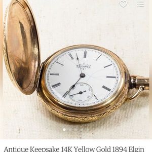 ELGIN 1894 Double Keystone 14 K yellow gold keepsake Watch